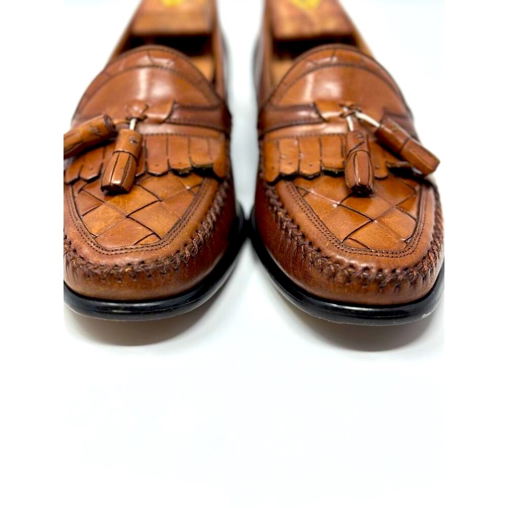 GIORGIO BRUTINI Men’s Size 8 Le Glove Loafers Brown Leather Kiltie Tassel Shoes - Picture 11 of 13
